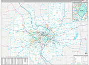 St. Louis Metro Area Wall Map Premium Style